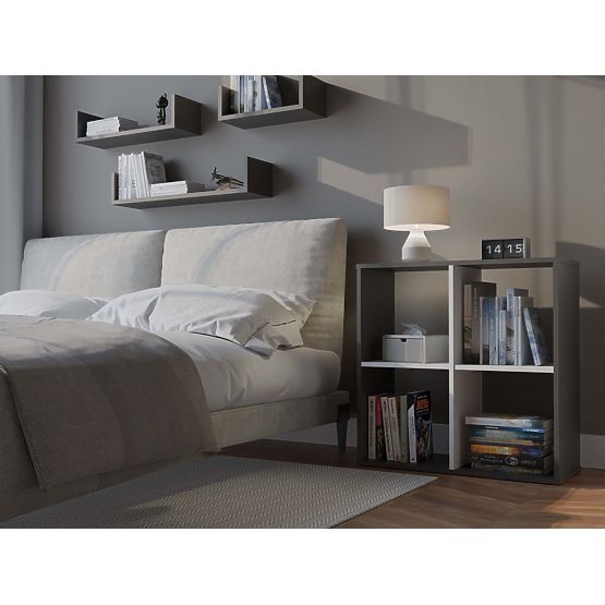 Scaffale Malax 2x2 ANTRACITE BIANCO