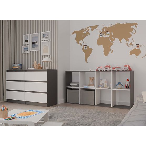 Scaffale Malax 2X4 ANTRACITE BIANCO