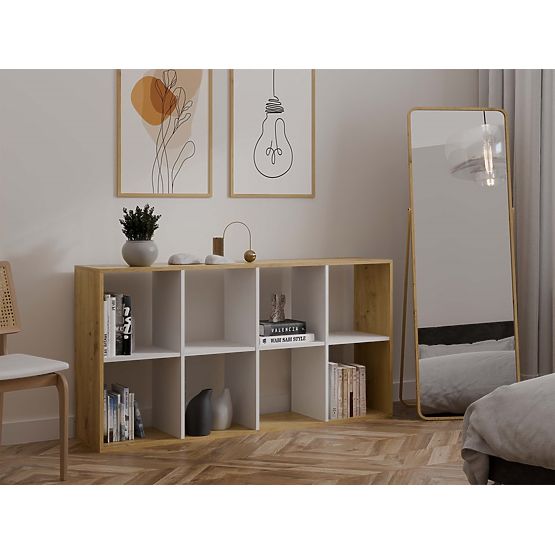 Scaffale Malax 2X4 Rovere Artisan Bianco