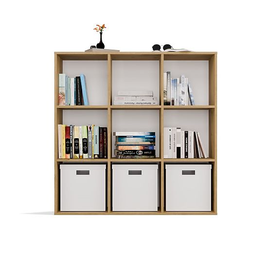 SCAFFALE MALAX 3x3 H ROVERE ARTISAN CON PANNELLO POSTERIORE IN HDF 110x110 CM