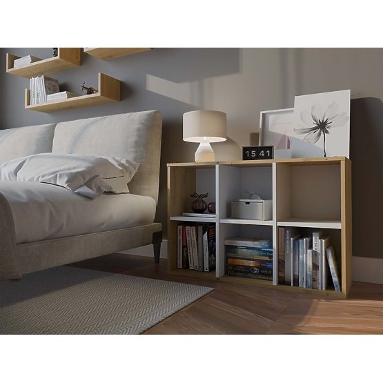 Scaffale Malax MINI 2X3 ROVERE ARTIGIANO BIANCO