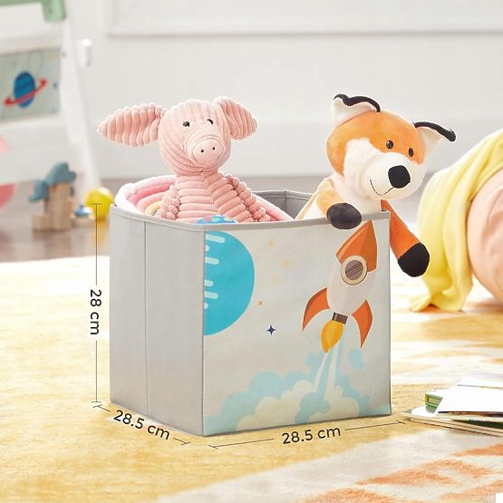 Scaffale per giocattoli armadietto per bambini 5 ripiani 2 scatole di stoccaggio scomparti per libri