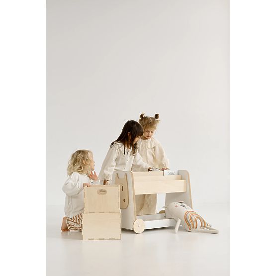 Scaffale per giocattoli con ruote