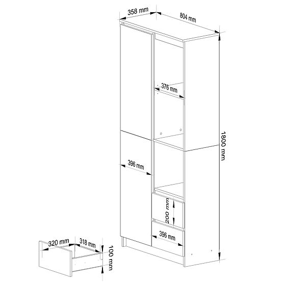 SCAFFALE R11 R80 1D 2SZ CLP QUERCIA SONOMA