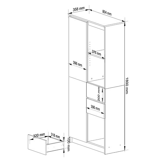 SCAFFALE R15 R80 1D 2SZ CLP PK BIANCO