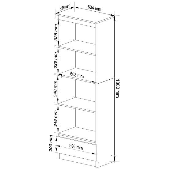 SCAFFALE R60 1SZ 4P CLP PK BIANCO