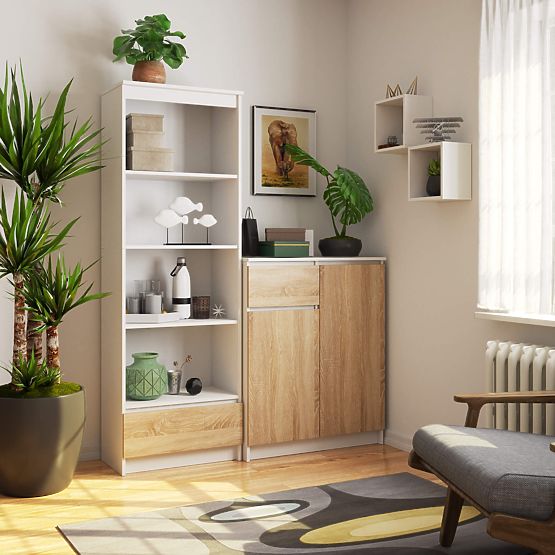 SCAFFALE R60 1SZ 4P CLP PK BIANCO / SONOMA