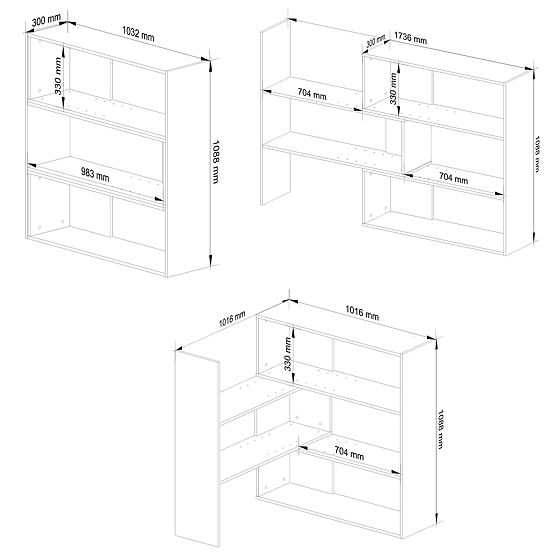 Scaffale regolabile mini TWIST - bianco