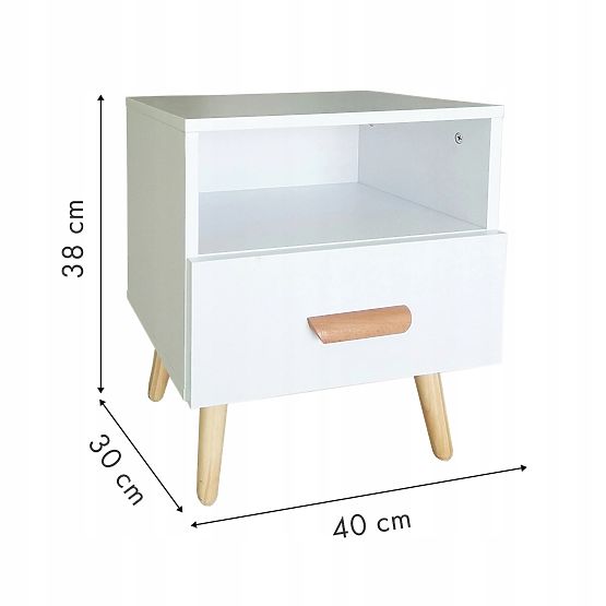 SCANDI comodino con cassetto