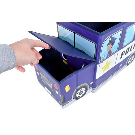 Scatola per giocattoli Auto della polizia blu