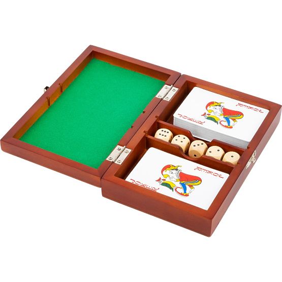 Scatola per giochi di carte e dadi