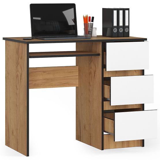 SCRIVANIA A-6 CLP ROVERE CRAFT / BIANCO DESTRA