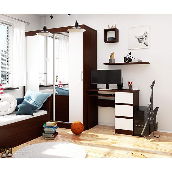 SCRIVANIA A-6 CLP WENGE - BIANCO DESTRA