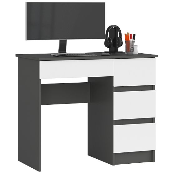 SCRIVANIA A-7 CLP PK GRIGIO / BIANCO DESTRA