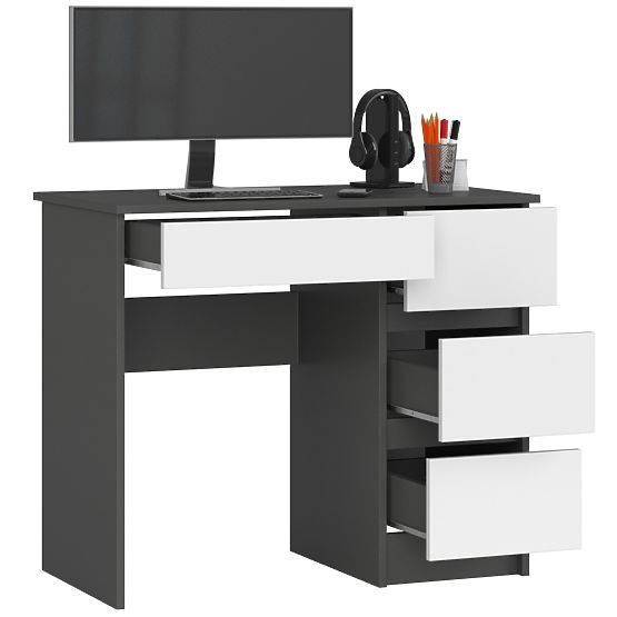 SCRIVANIA A-7 CLP PK GRIGIO / BIANCO DESTRA