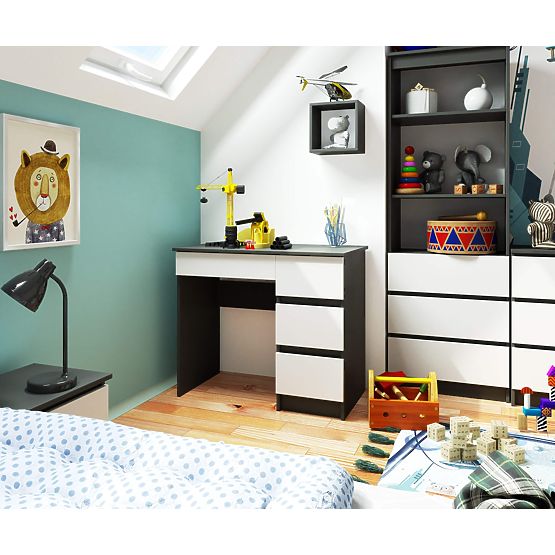 SCRIVANIA A-7 CLP PK GRIGIO / BIANCO DESTRA