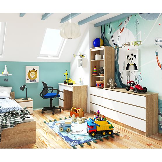 SCRIVANIA A-7 CLP PK ROVERE SONOMA / BIANCO SINISTRA