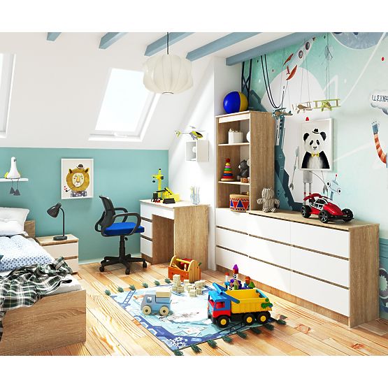 SCRIVANIA A-7 CLP PK ROVERE SONOMA / BIANCO SINISTRA