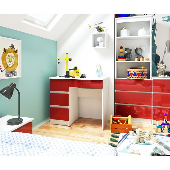 SCRIVANIA A-7 CLP ROSSO LUCIDO SINISTRO