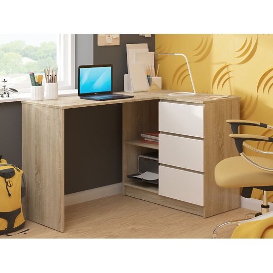 SCRIVANIA ANGOLARE B16 CLP DESTRA PK SONOMA / BIANCO