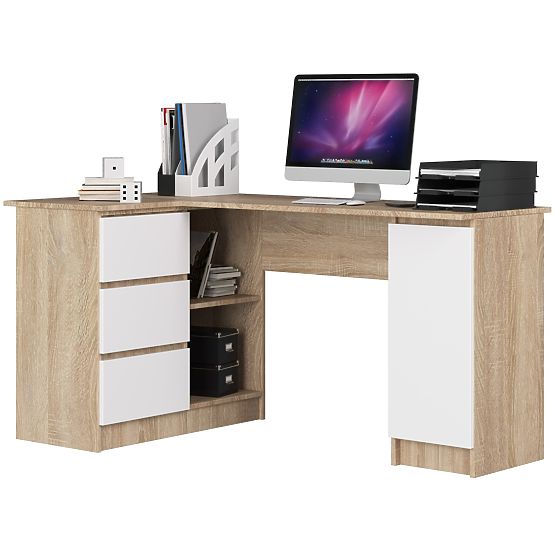 SCRIVANIA ANGOLARE B20 155 cm SINISTRA PK SONOMA / BIANCO