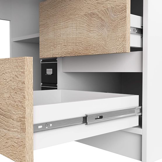 SCRIVANIA ANGOLARE B20 CLP DESTRA PK BIANCO / SONOMA