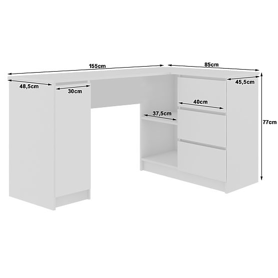 SCRIVANIA ANGOLARE B20 CLP DESTRA SONOMA / BIANCO