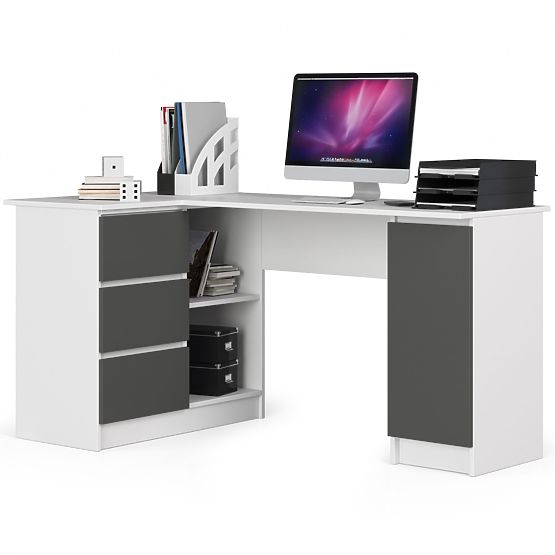 SCRIVANIA ANGOLARE B20 CLP SINISTRA BIANCO / GRIGIO