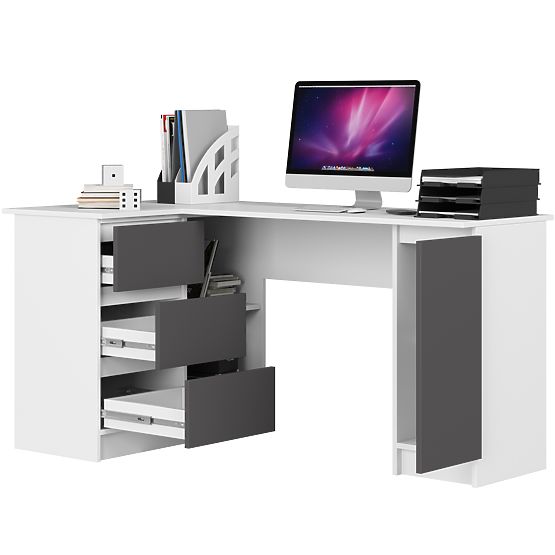 SCRIVANIA ANGOLARE B20 CLP SINISTRA BIANCO / GRIGIO