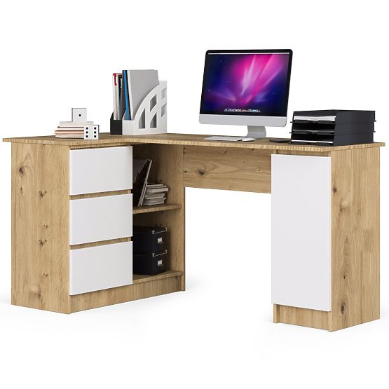 SCRIVANIA ANGOLARE B20 CLP SINISTRA PK ROVERE ARTISAN / BIANCO