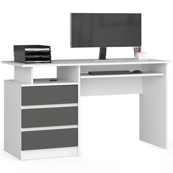 SCRIVANIA CLP 135cm PK BIANCO / GRIGIO