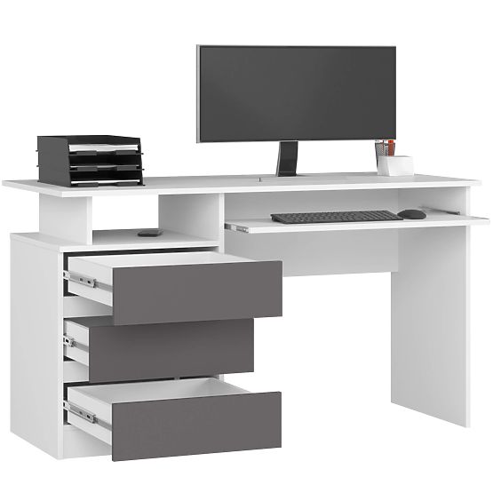 SCRIVANIA CLP 135cm PK BIANCO / GRIGIO