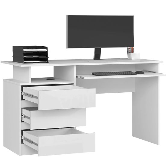 SCRIVANIA CLP 135cm PK BIANCO / LUCIDO BIANCO