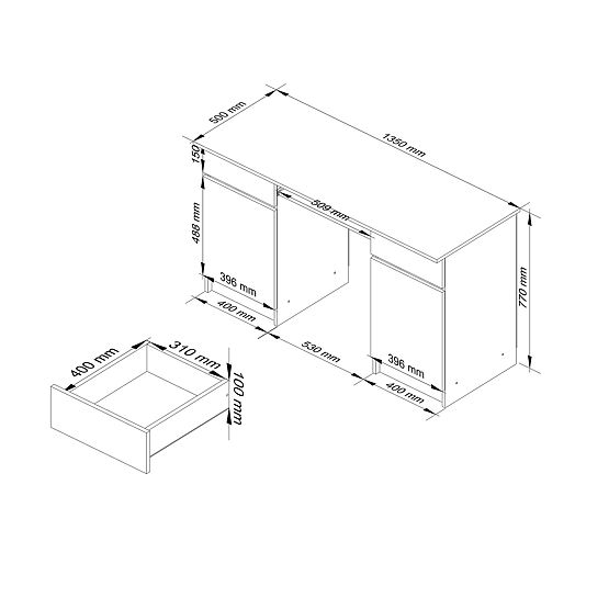 SCRIVANIA CLP A5 2D 2SZ BIANCA