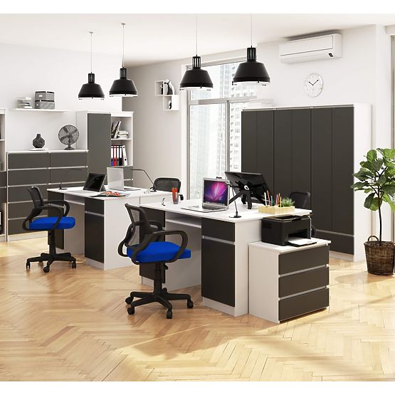 SCRIVANIA CLP A5 2D 2SZ PK BIANCO / GRIGIO