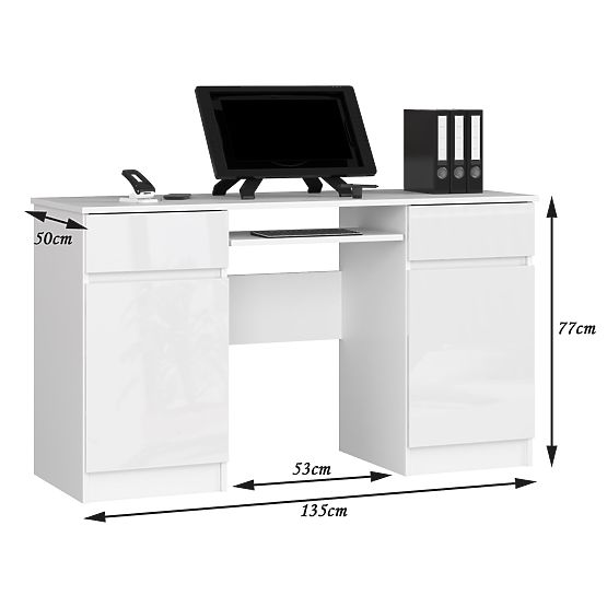 SCRIVANIA CLP A5 2D 2SZ PK BIANCO LUCIDO