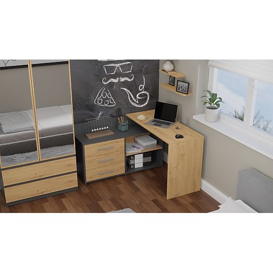 Scrivania DANY ANTRACITE ROVERE ARTIGIANO