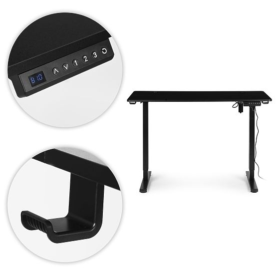 Scrivania elettrica regolabile 120x60 cm altezza regolabile 72-117 cm nera ModernHome