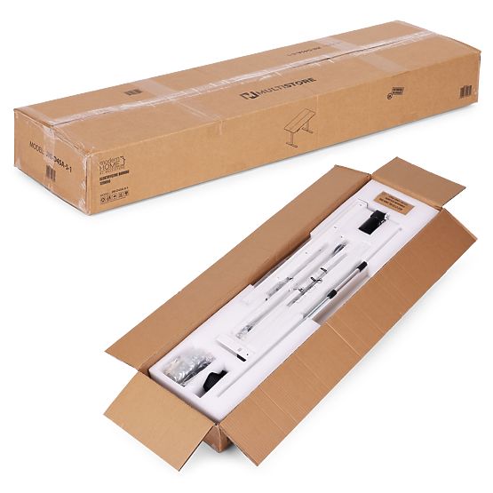 Scrivania elettrica regolabile in altezza 120x60 cm, altezza 72-117 cm, bianca ModernHome