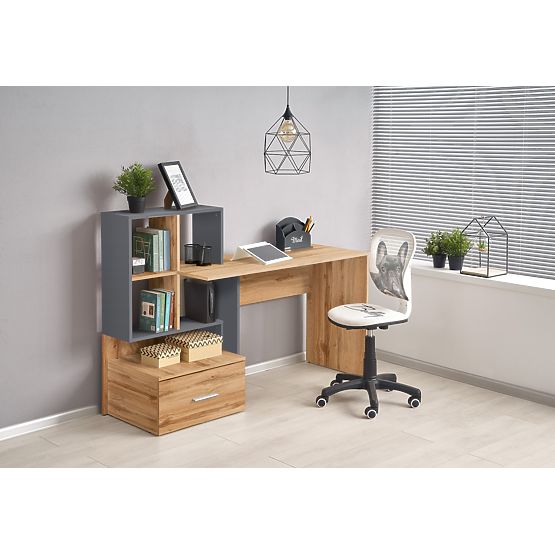 Scrivania GROSSO - rovere wotan / antracite