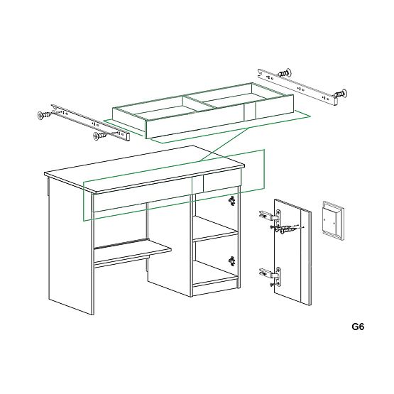 Scrivania Gumi - bianco / antracite