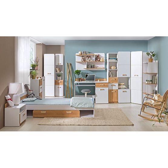 Scrivania L10 - bianco / rovere nash