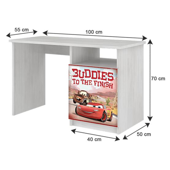Scrivania per bambini - Cars 3 Mc Queen - decorazione pino norvegese