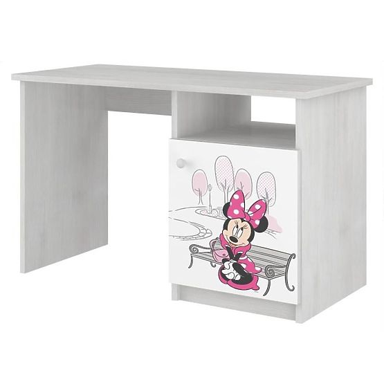 Scrivania per bambini - Minnie Mouse a Parigi - decorazione pino norvegese