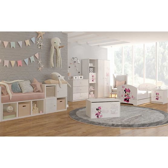 Scrivania per bambini - Minnie Mouse a Parigi - decorazione pino norvegese