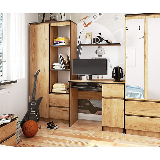 Scrivania per computer 90 cm Piksel destra - PK rovere craft
