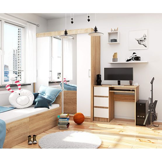 SCRIVANIA PER COMPUTER A-6 90 cm SINISTRA PK SONOMA / BIANCO