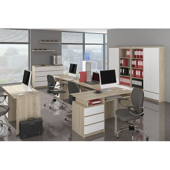 SCRIVANIA PER COMPUTER A-6 90 cm SINISTRA PK SONOMA / BIANCO