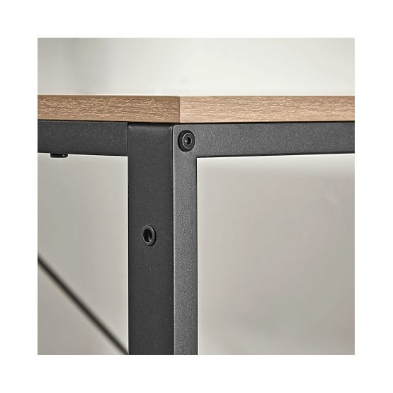 Scrivania per computer con scaffale e gambe regolabili rovere sonoma