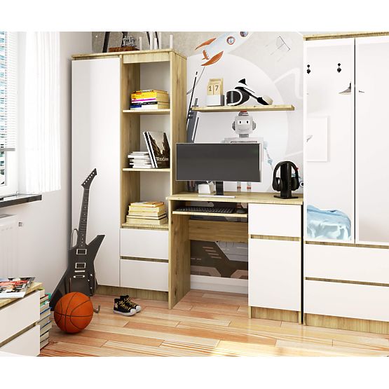 SCRIVANIA PER COMPUTER PIKSEL PK ARTISAN / BIANCO - DESTRO